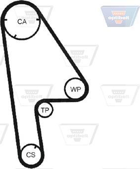 Optibelt ZRK 1166 - Courroie de distribution droxauto.com