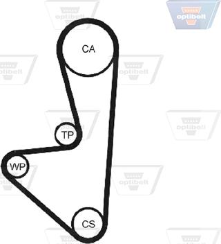 Optibelt ZRK 1114 - Courroie de distribution droxauto.com