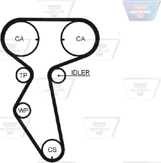 Optibelt ZRK 1182 - Courroie de distribution droxauto.com