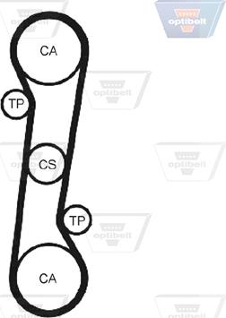 Optibelt ZRK 1268 - Courroie de distribution droxauto.com
