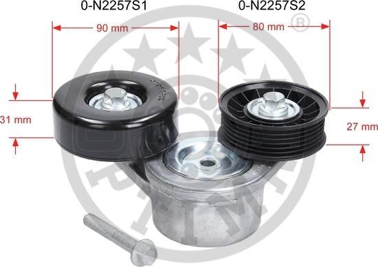 OPTIMAL 0-N2257 - Tendeur de courroie, courroie trapézoïdale à nervures droxauto.com