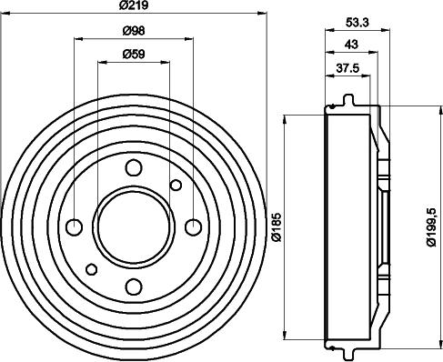 Pagid 60902 - Tambour de frein droxauto.com