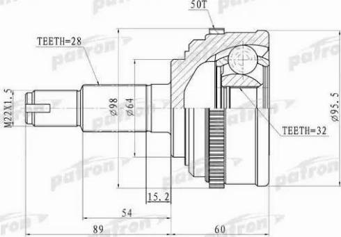 Patron PCV9574 - Jeu de joints, arbre de transmission droxauto.com