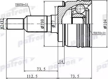 Patron PCV6872 - Jeu de joints, arbre de transmission droxauto.com