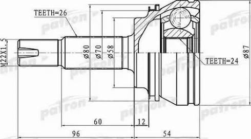 Patron PCV1441 - Jeu de joints, arbre de transmission droxauto.com