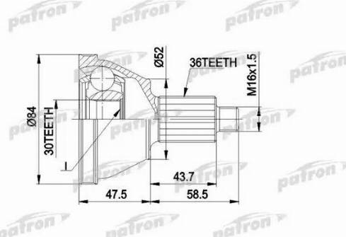 Patron PCV1413 - Jeu de joints, arbre de transmission droxauto.com