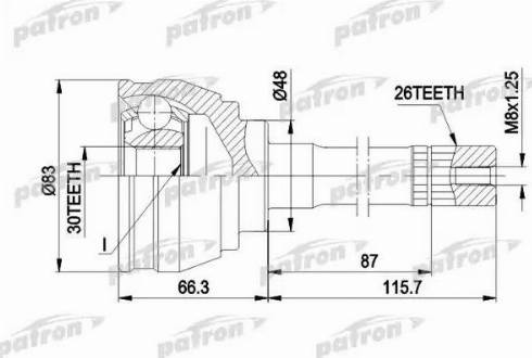 Patron PCV1540 - Jeu de joints, arbre de transmission droxauto.com