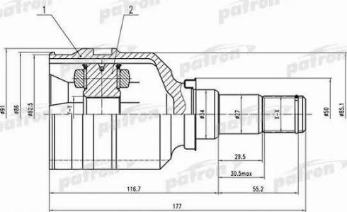 Patron PCV1575 - Jeu de joints, arbre de transmission droxauto.com
