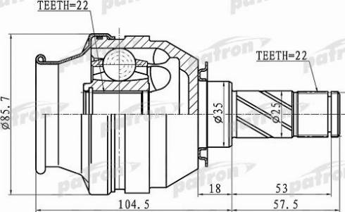 Patron PCV1058 - Jeu de joints, arbre de transmission droxauto.com