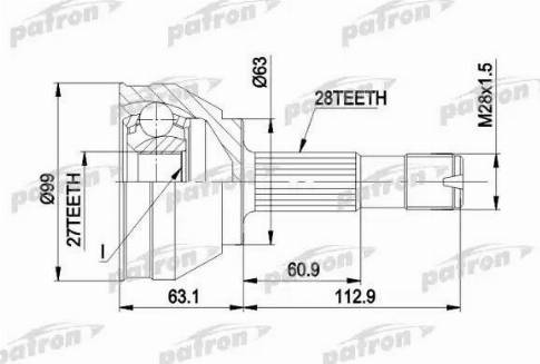Patron PCV1020 - Jeu de joints, arbre de transmission droxauto.com