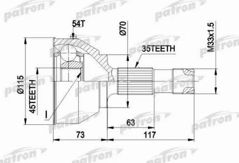Patron PCV1132 - Jeu de joints, arbre de transmission droxauto.com