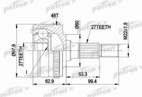 Patron PCV1298 - Jeu de joints, arbre de transmission droxauto.com