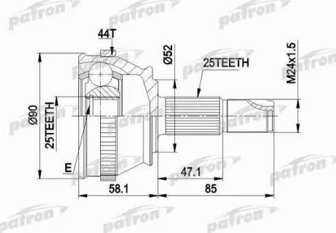 Patron PCV1212 - Jeu de joints, arbre de transmission droxauto.com