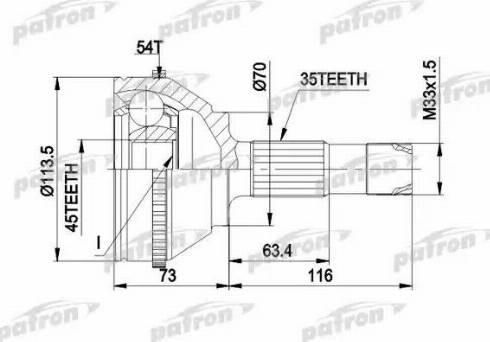 Patron PCV1236 - Jeu de joints, arbre de transmission droxauto.com