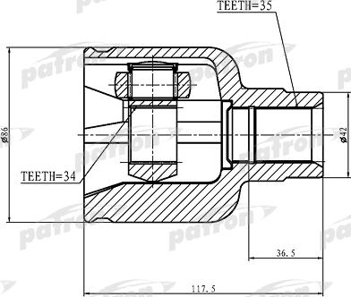 Patron PCV1228 - Jeu de joints, arbre de transmission droxauto.com
