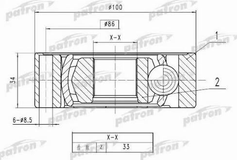 Patron PCV1787 - Jeu de joints, arbre de transmission droxauto.com