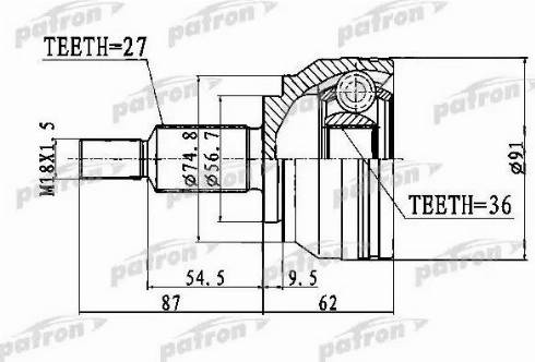 Patron PCV1771 - Jeu de joints, arbre de transmission droxauto.com