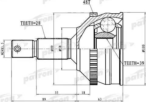 Patron PCV3083 - Jeu de joints, arbre de transmission droxauto.com