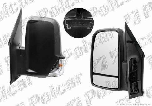 Polcar 506551-M - Rétroviseur extérieur droxauto.com