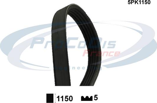 Procodis France 5PK1150 - Courroie trapézoïdale à nervures droxauto.com