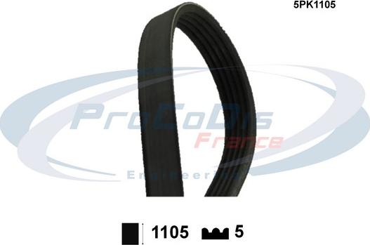 Procodis France 5PK1105 - Courroie trapézoïdale à nervures droxauto.com