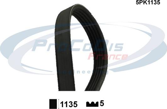 Procodis France 5PK1135 - Courroie trapézoïdale à nervures droxauto.com
