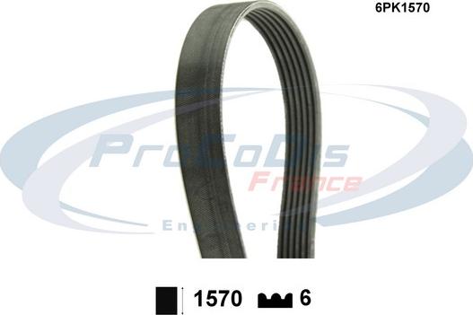 Procodis France 6PK1570 - Courroie trapézoïdale à nervures droxauto.com