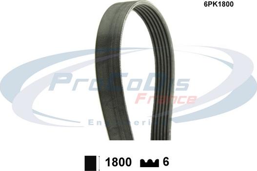 Procodis France 6PK1800 - Courroie trapézoïdale à nervures droxauto.com