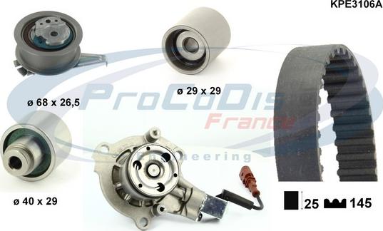 Procodis France KPE3106A - Pompe à eau + kit de courroie de distribution droxauto.com