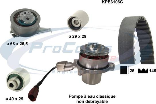 Procodis France KPE3106C - Pompe à eau + kit de courroie de distribution droxauto.com