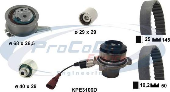 Procodis France KPE3106D - Pompe à eau + kit de courroie de distribution droxauto.com