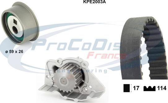 Procodis France KPE2003A - Pompe à eau + kit de courroie de distribution droxauto.com