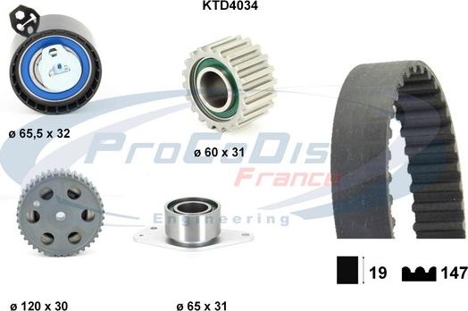 Procodis France KTD4034 - Kit de distribution droxauto.com