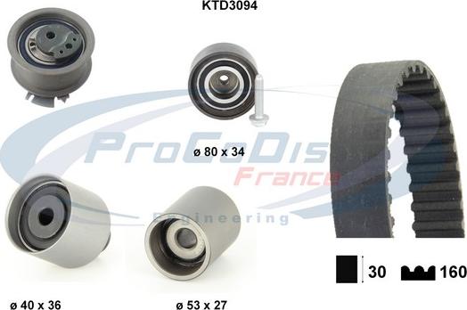 Procodis France KTD3094 - Kit de distribution droxauto.com