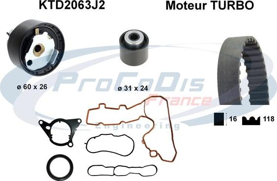 Procodis France KTD2063J2 - Kit de distribution droxauto.com