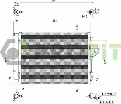 Profit 1770-0530 - Condensateur, climatisation droxauto.com