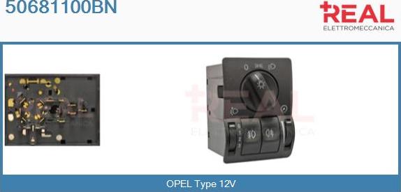 REAL 50681100BN - Interrupteur, lumière principale droxauto.com