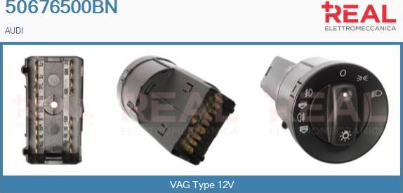 REAL 50676500BN - Interrupteur, lumière principale droxauto.com