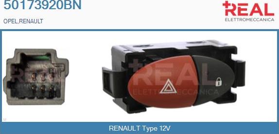 REAL 50173920BN - Interrupteur de signal de détresse droxauto.com
