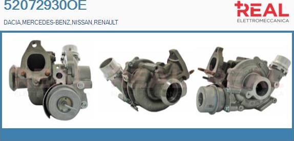 REAL 52072930OE - Turbocompresseur, suralimentation droxauto.com