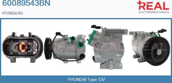 REAL 60089543BN - Compresseur, climatisation droxauto.com