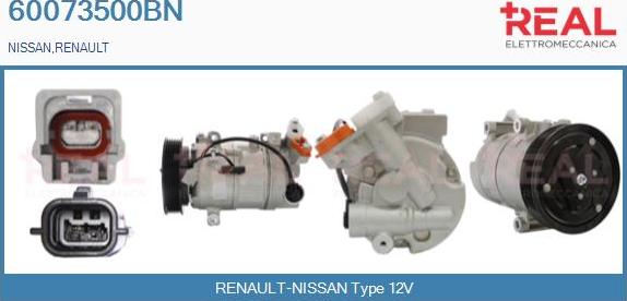 REAL 60073500BN - Compresseur, climatisation droxauto.com