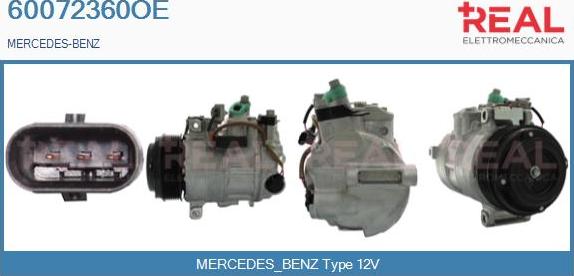 REAL 60072360OE - Compresseur, climatisation droxauto.com