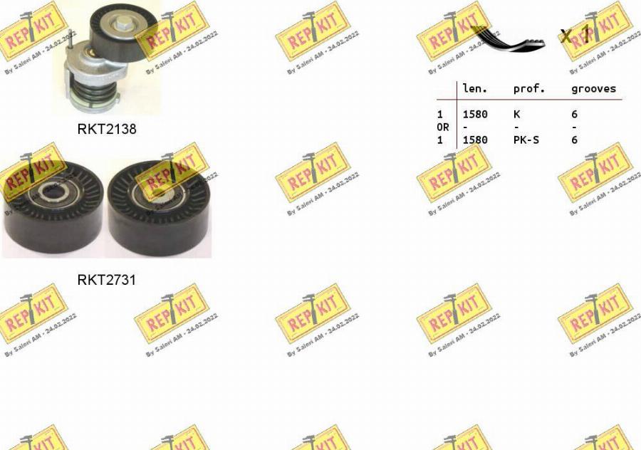 REPKIT RKTA0057 - Jeu de courroies trapézoïdales à nervures droxauto.com