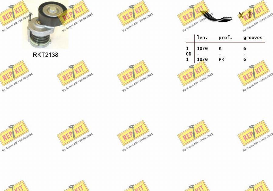 REPKIT RKTA0008 - Jeu de courroies trapézoïdales à nervures droxauto.com