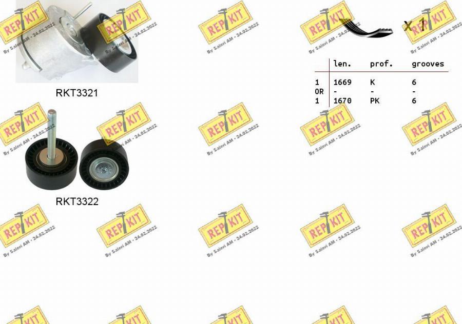 REPKIT RKTA0085 - Jeu de courroies trapézoïdales à nervures droxauto.com