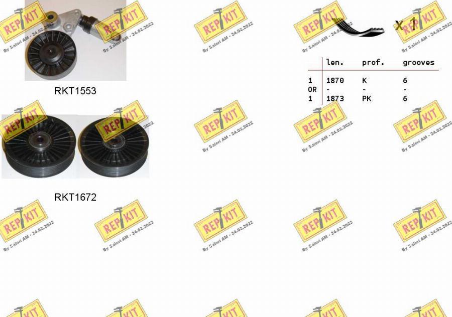REPKIT RKTA0022 - Jeu de courroies trapézoïdales à nervures droxauto.com