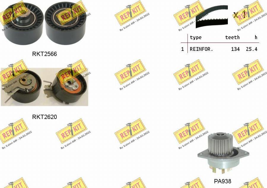 REPKIT RKTK1079PA - Pompe à eau + kit de courroie de distribution droxauto.com