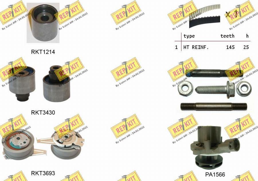 REPKIT RKTK1166PA - Pompe à eau + kit de courroie de distribution droxauto.com