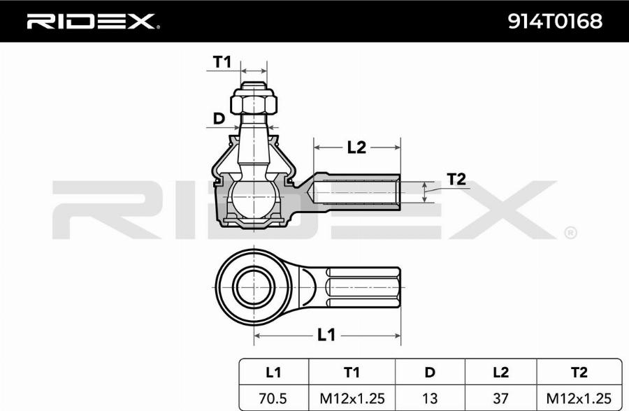RIDEX 914T0168 - Rotule de barre de connexion droxauto.com